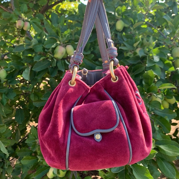 Juicy Couture Y2K 2000s “Juicy Is For Life” Velour Shoulder Bag - Picture 3 of 11